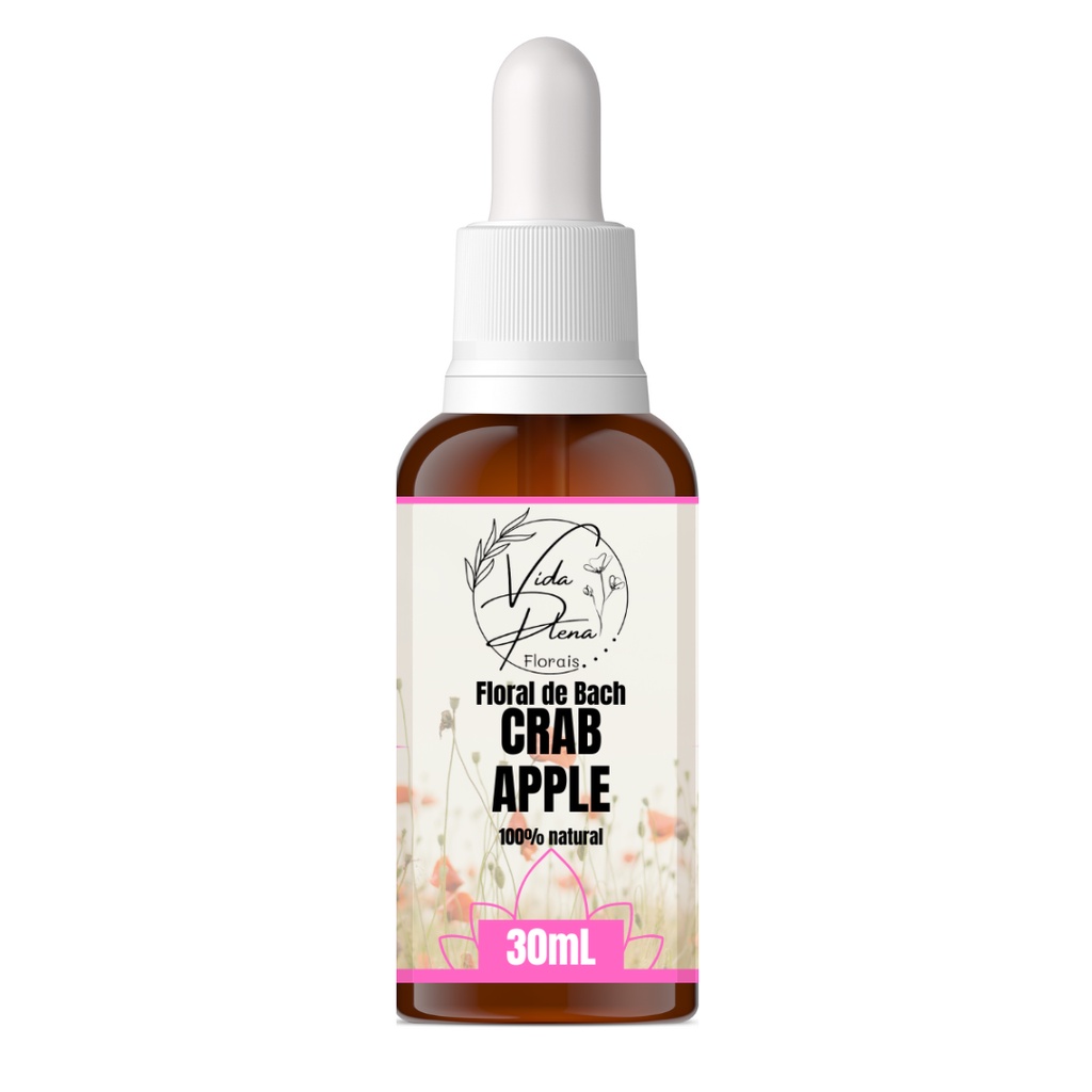 Floral de Bach Crab Apple 30ml - Vida Plena Florais, 100% natural, vegano