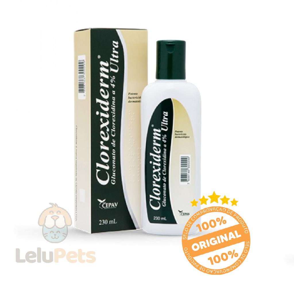 Shampoo Antibacteriano Cães Gatos Clorexiderm Ultra 4% 230ml em Oferta na Shopee