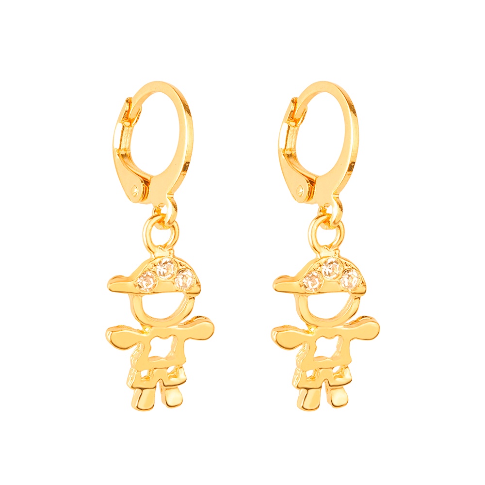 Brinco de Argolinha Dourado Filho Menino Pedras Zircônia Banhado a Ouro 18k-  Semi Jóia de Luxo (BR 585) em Oferta na Shopee
