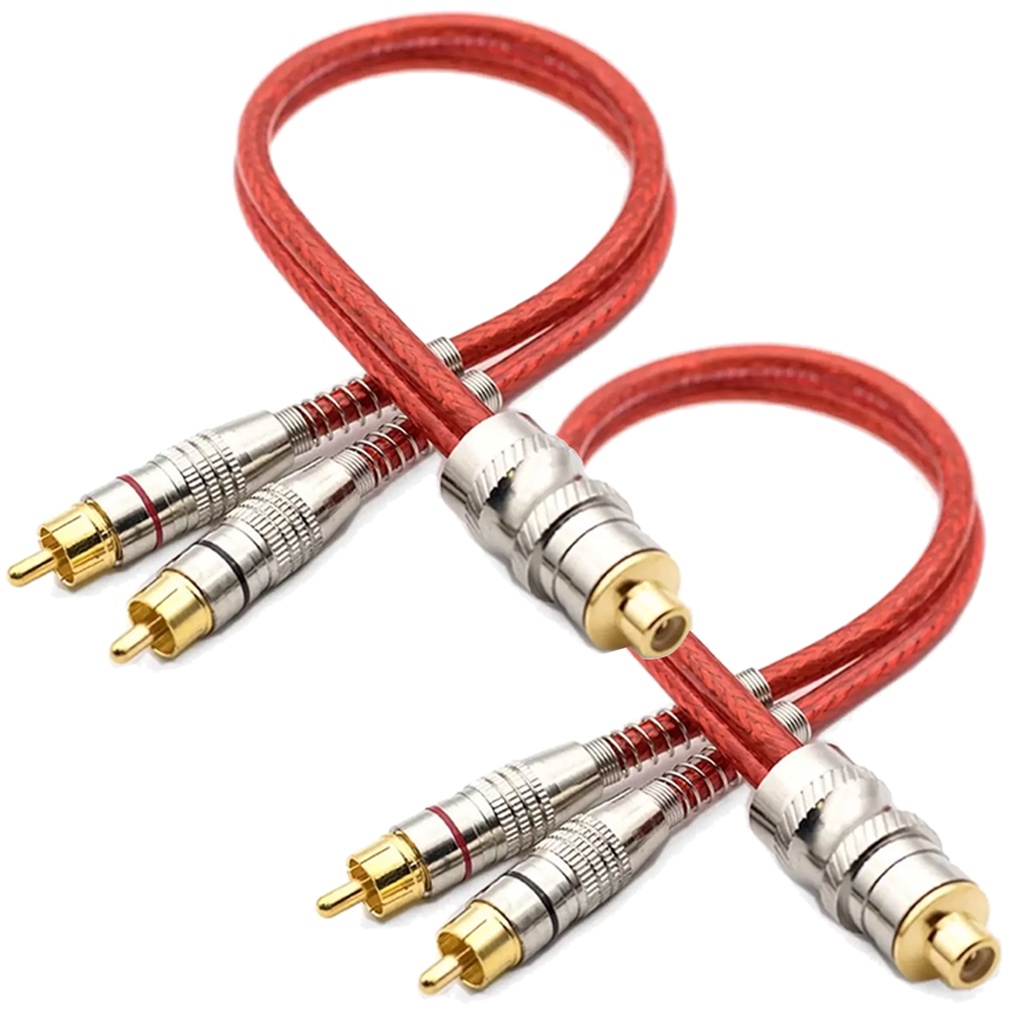 2 Cabos Y RCA Blindado 1F 2M / 1 Fêmea 2 Machos Vermelho Techone 20cm em Oferta na Shopee