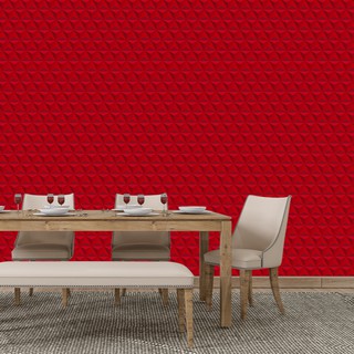 Papel De Parede Adesivo 3d Vinilico Triangular Vermelho Efeito Sombra