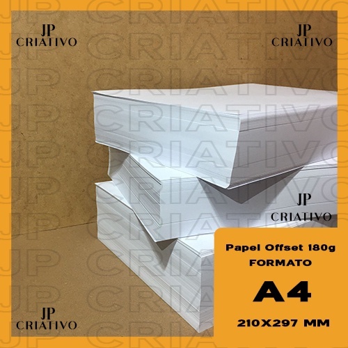 Papel Offset 180g - Tam A4 - pct c/ 500 Folhas