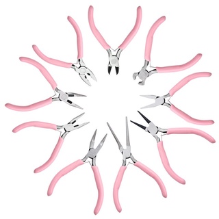 Lindo cor-de-rosa com cabo antiderrapante emendas e fixação de alicate de jóias e Kit de equipamento para fabricação de jóias DIY fabricação de jóias