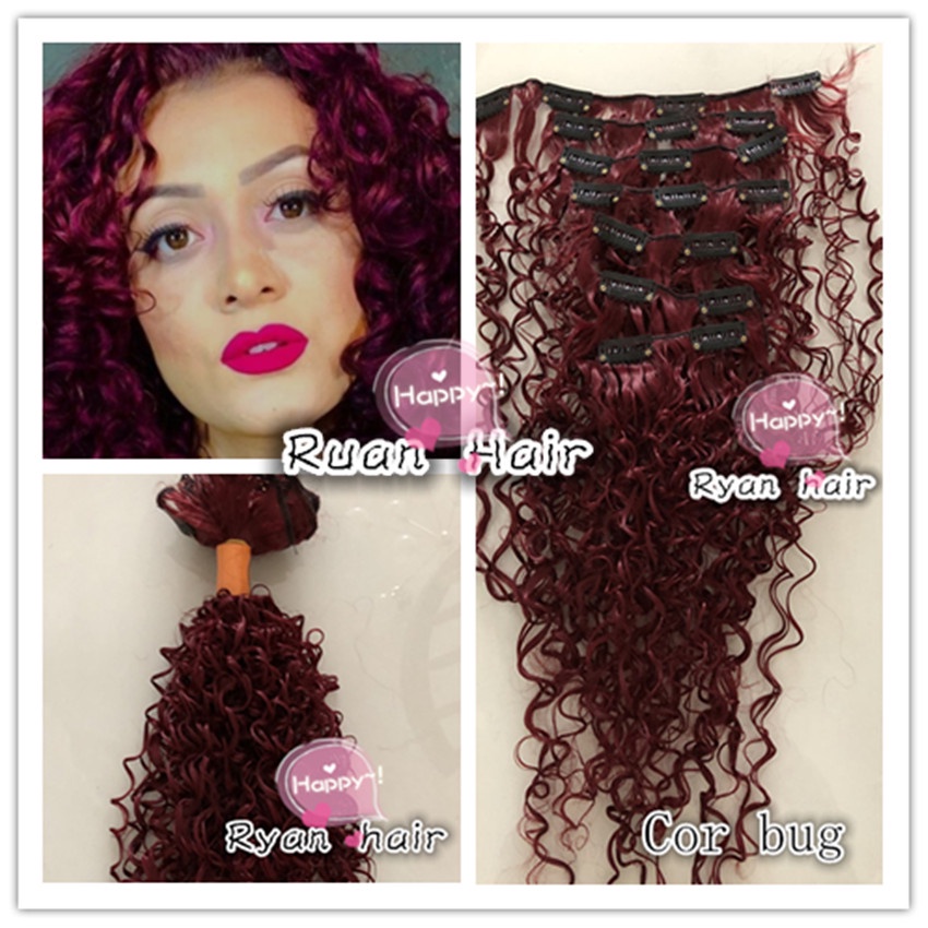 7 kits Bug C - cabelo cacheado afro crespo tic tac 7 partes cor vermelho marsala fibra organico 100gramas aplique