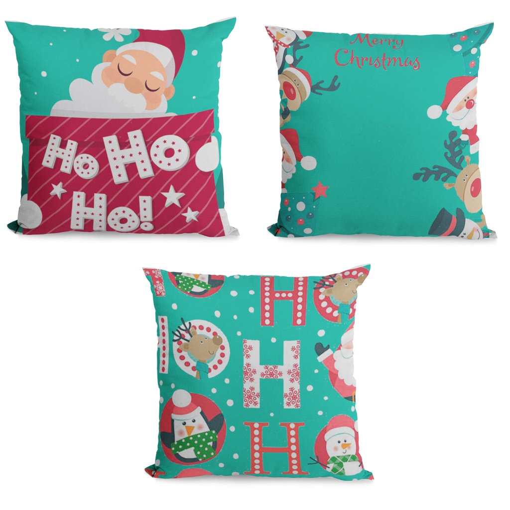 Kit 3 Capas De Almofadas Decorativas Natal