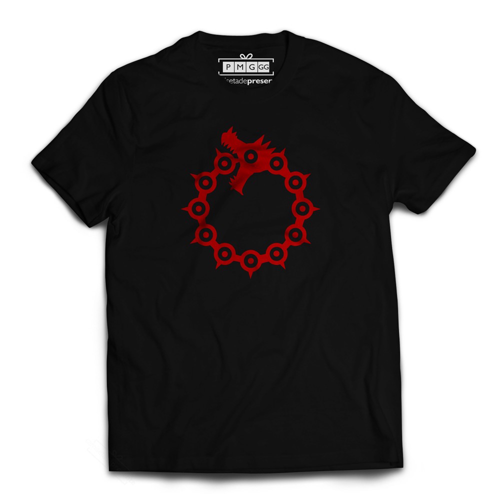 Camiseta Masculina Camisa Nanatsu No Taizai Meliodas Ira Do Dragão Anime