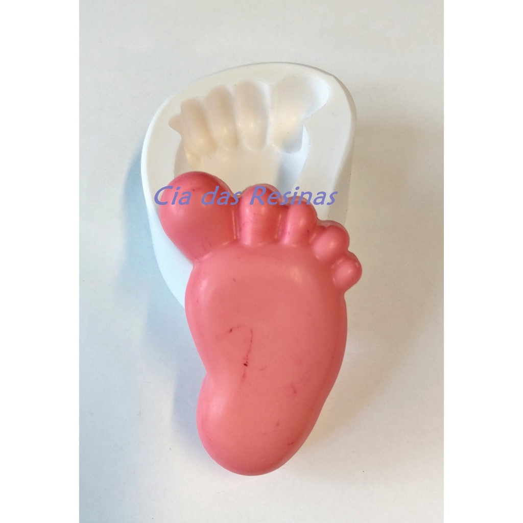 Molde Forma Silicone Pezinho Bebê n.8  - Alimentos e Artesanatos