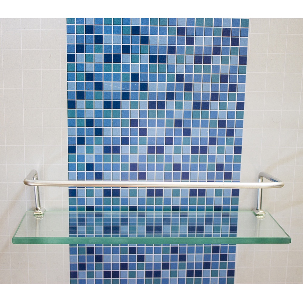 Prateleira de Vidro 10x60 cm com Proteção em Alumínio — imagem 2 de 2