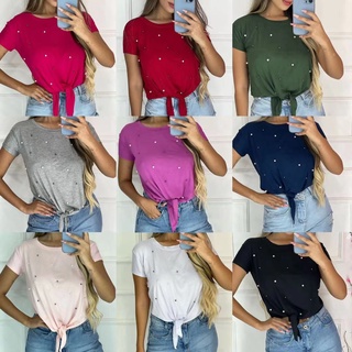 Kit 5 Blusa C Perolas Amarrado Verão De Fabrica Revenda