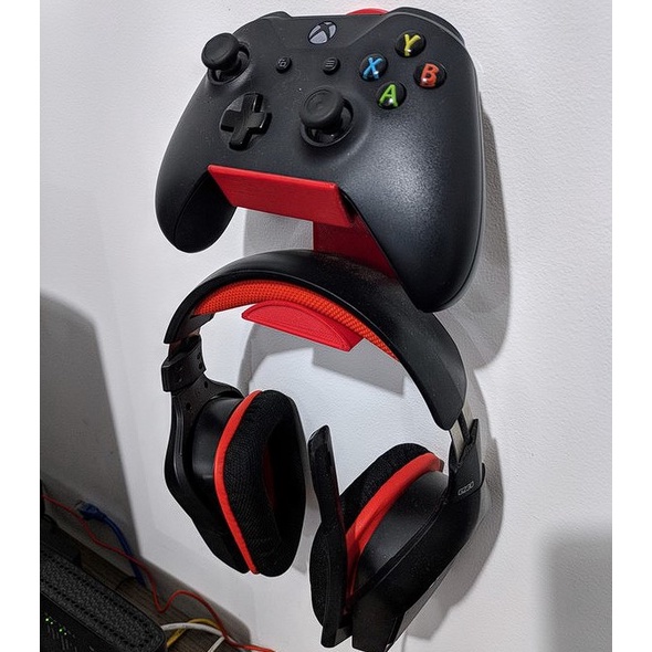 Suporte Headset Gamer e Controle Console Playstation ou Xbox para Parede Painel Fixo 2 Parafusos