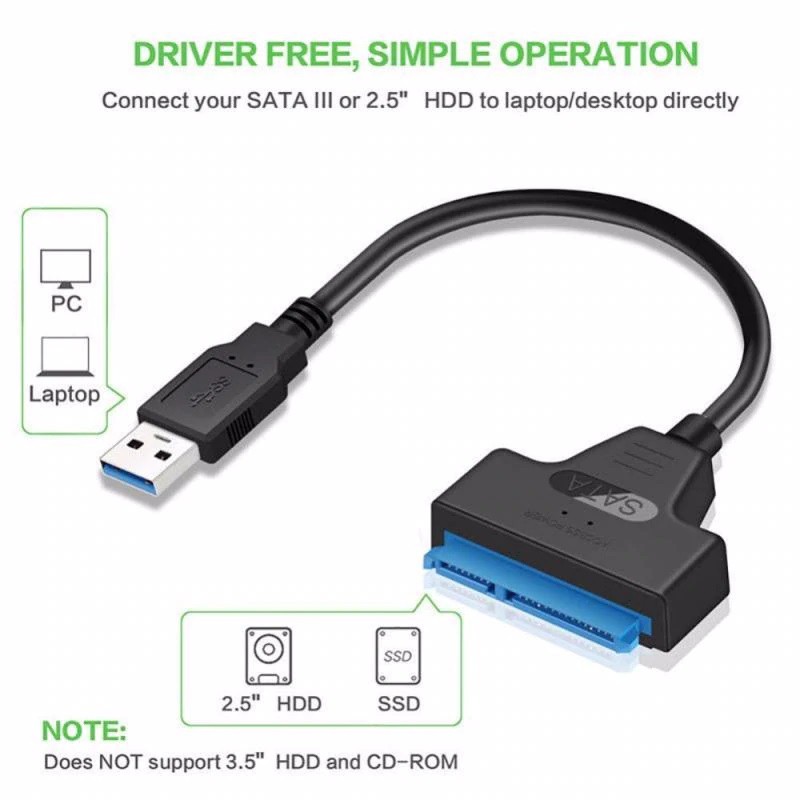 Cabo Conversor Adaptador Ssd Hd Sata Note Usb Cm Shopee Brasil