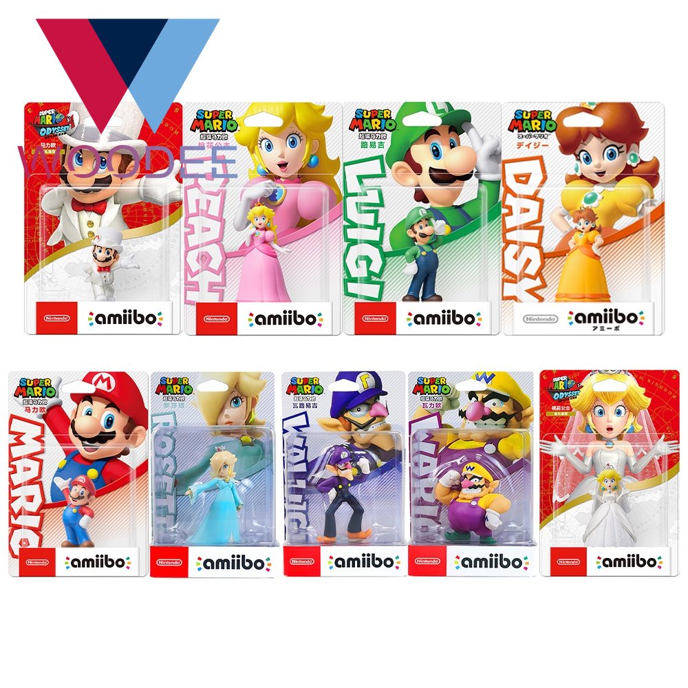 Amiibo-Super Mario Odyssey-Margarida/Luigi/(Roupa De Casamento)/Pêssego/Rosalina/Waluigi/Wario Para Nintendo swi