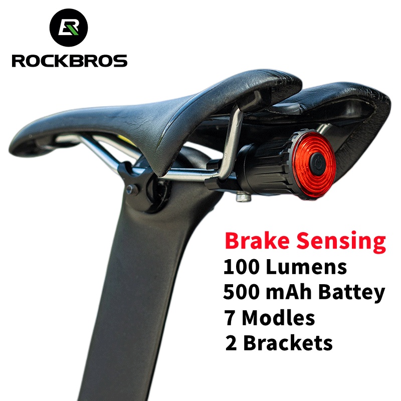 ROCKBROS Bicicleta Luz Da Cauda Inteligente Sensor De Freio USB Recarregável À Prova D'água Mountain Bike Estrada Ciclismo Traseira Advertência Equipamentos De