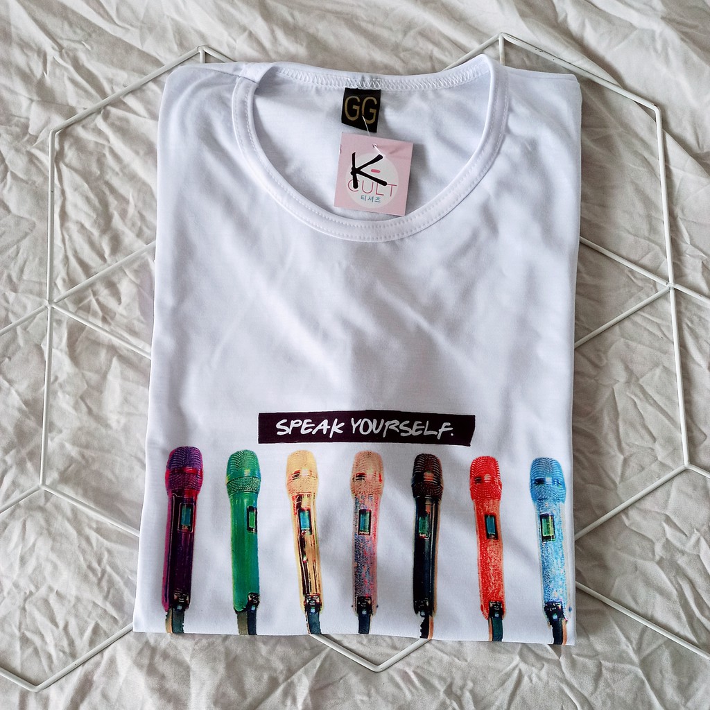 Camiseta Unissex 'Speak Yourself' BTS Microfones KPOP Aesthetics