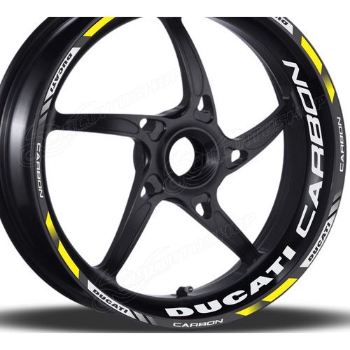 Friso + Adesivo Refletivo D10 Roda Moto Ducati Carbon