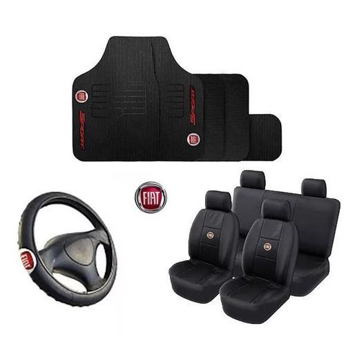 Kit Capa De Banco + Tapete + Volante Automotivo   FIAT FIAT UNO MILLE 2013