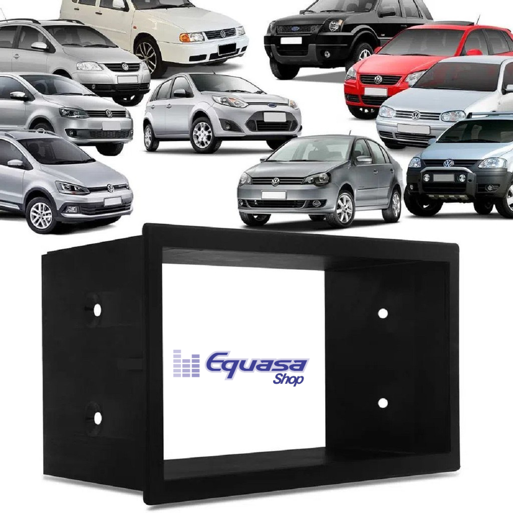 Moldura 2 Din Golf Polo Bora Ecosport Fiesta Fox Duster Oroch Preta Fiamon Padrão Japonês Pioneer