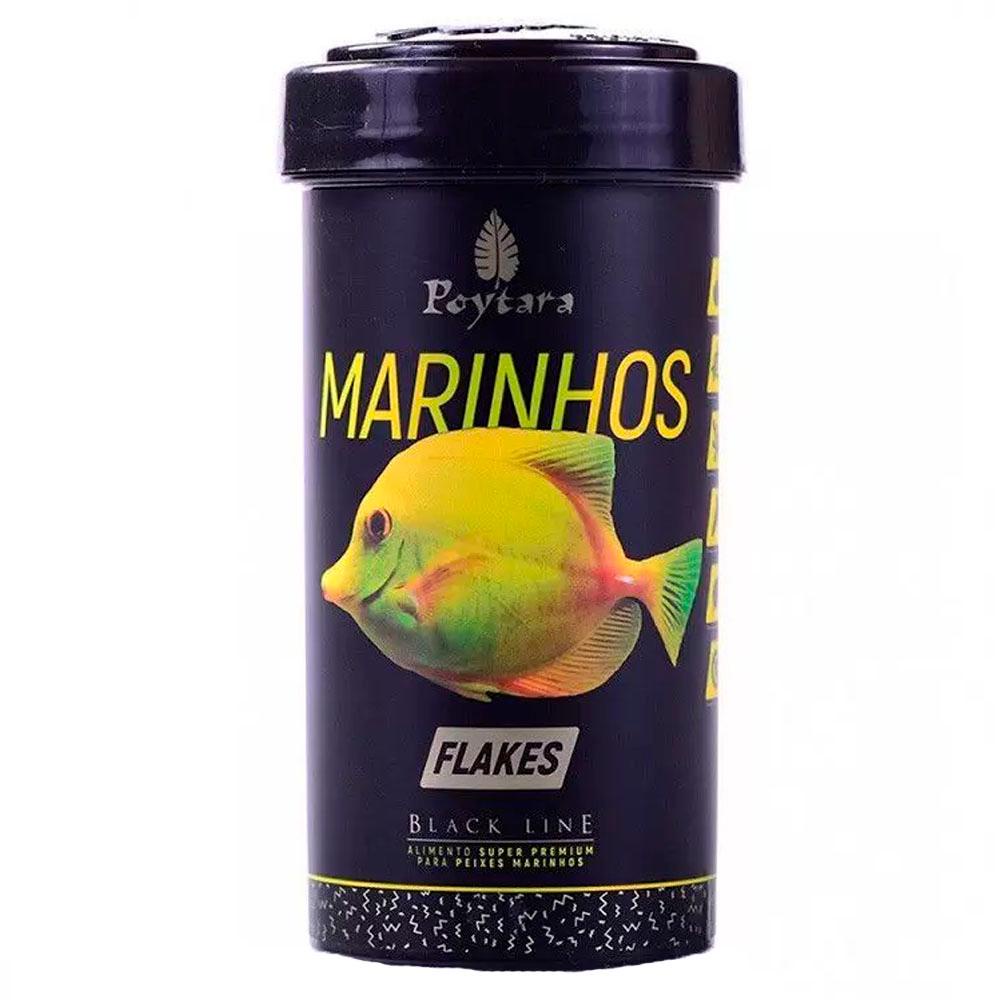 Ração Black Line Marinhos Flakes 30g Poytara