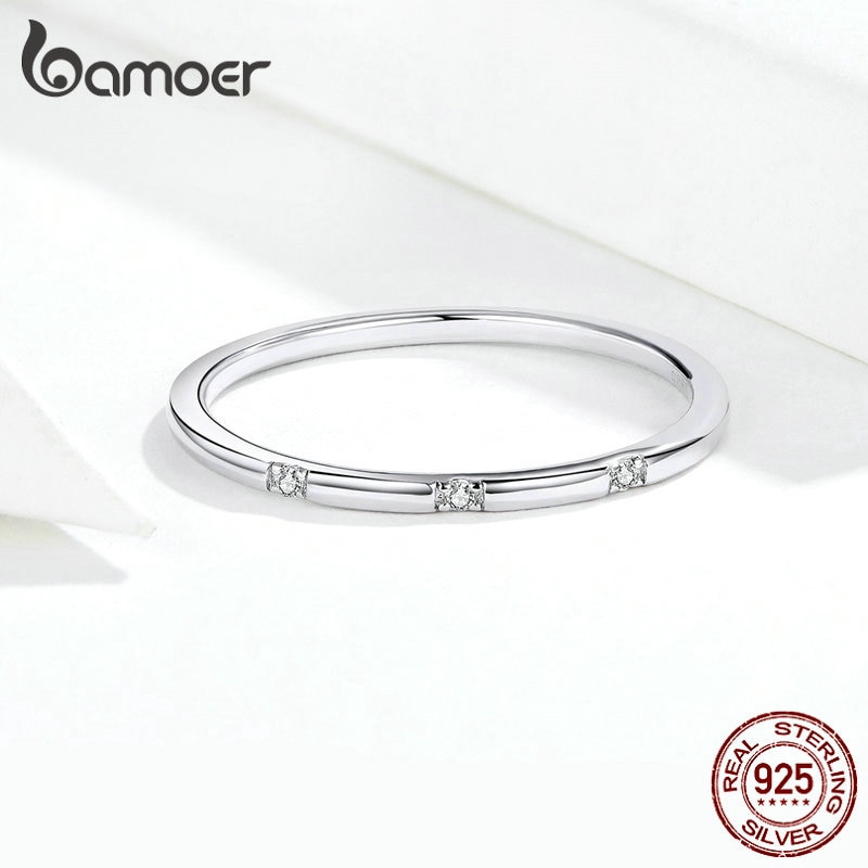 Detalhes do Anel Feminino Bamoer Com Prata Esterlina 925 SCR591