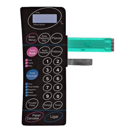 Membrana Teclado Para Microondas Panasonic Nn 6556 Nn 6957 Preta