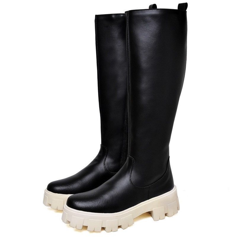 Bota Galocha Dubuy Feminino Cano Alto Preto Sola Areia 1805FG