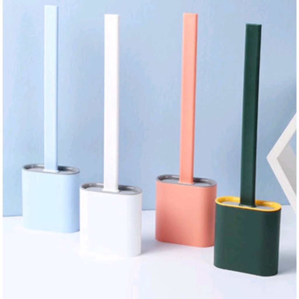 Escova Sanitária Lavatina Quadrada Silicone Limpar Vaso Privada Com Adesivo Para Parede Banheiro Toalete, 35x8x88cm
