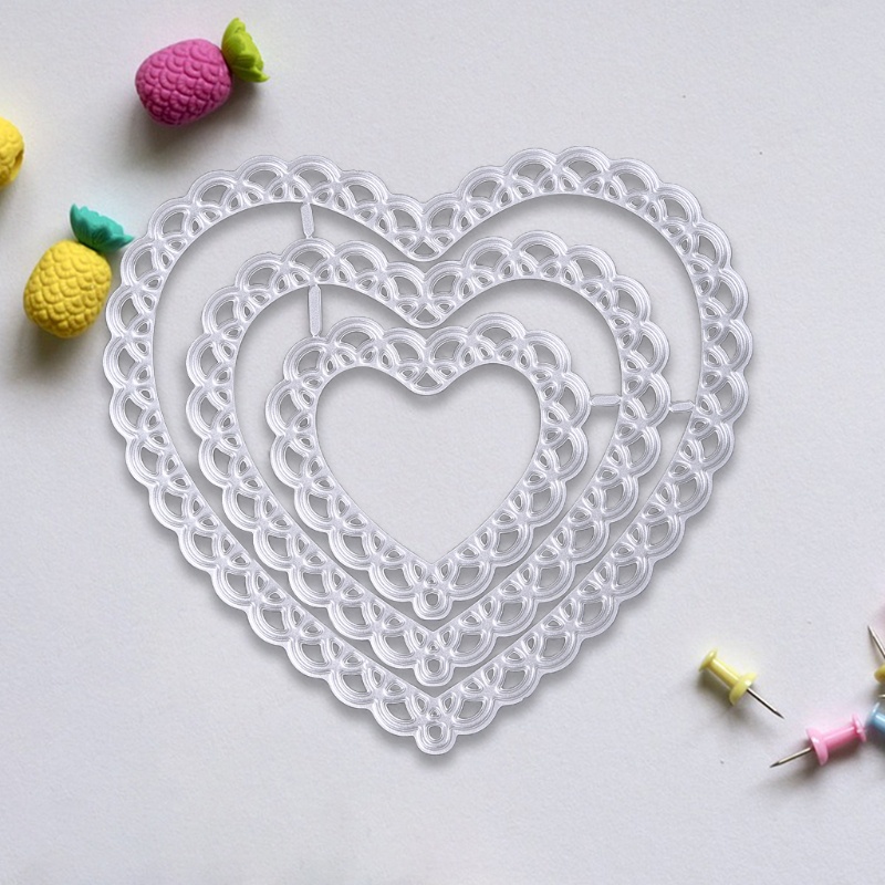 br Céu Aberto Forma Coração Cortando Cortes Aço Carbono Para Cartão Scrapbooking Embossing Oco Stencil