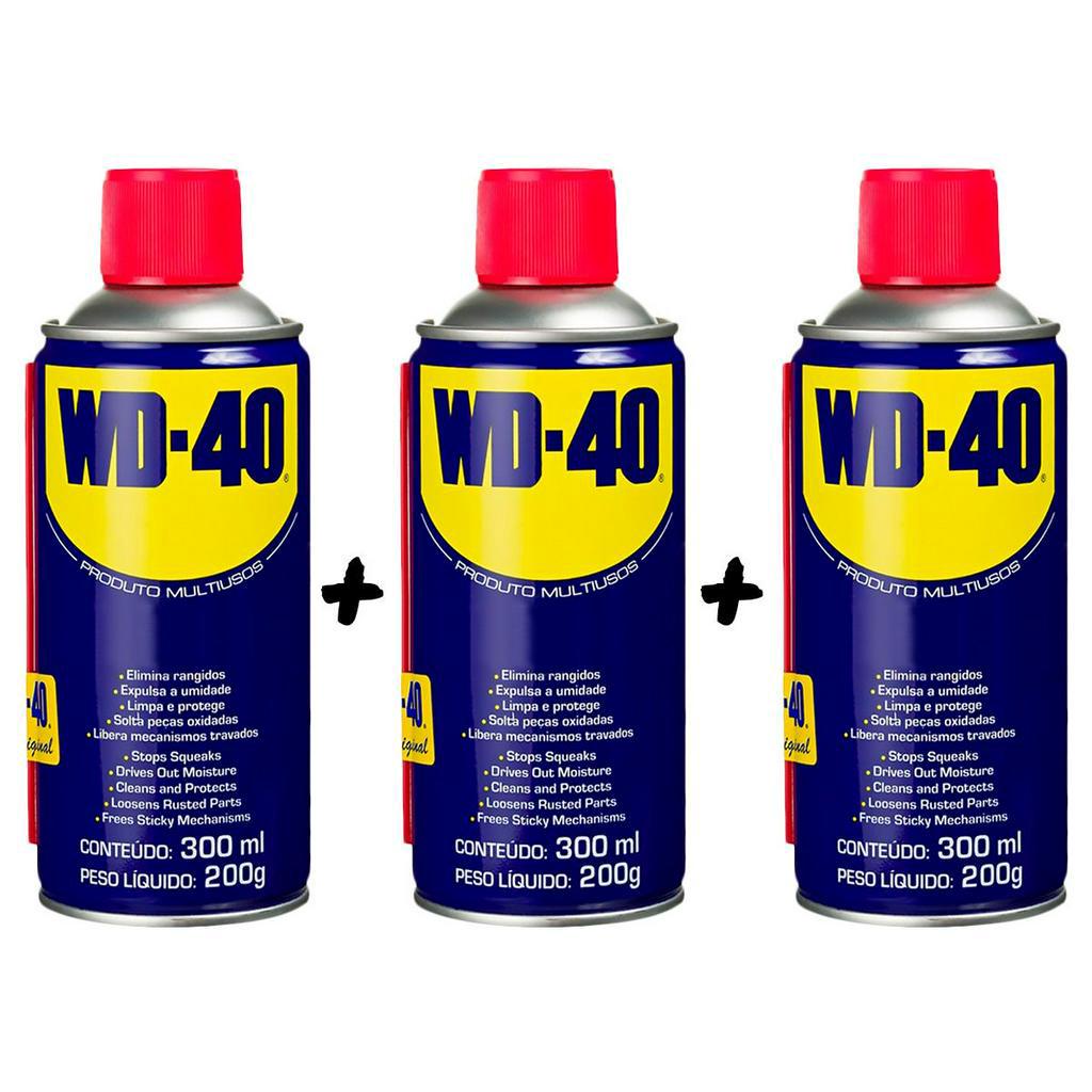 Kit 3 Lubrificantes WD-40 Spray Multiuso - 3 x 300ml