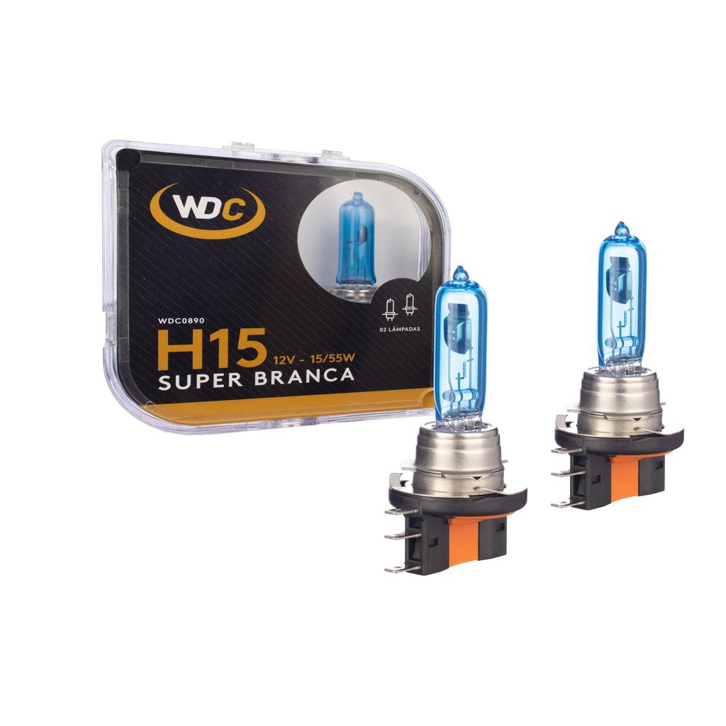 PAR LÂMPADA SUPER BRANCA UNIVERSAL H15 55/15W 12V em Oferta na Shopee