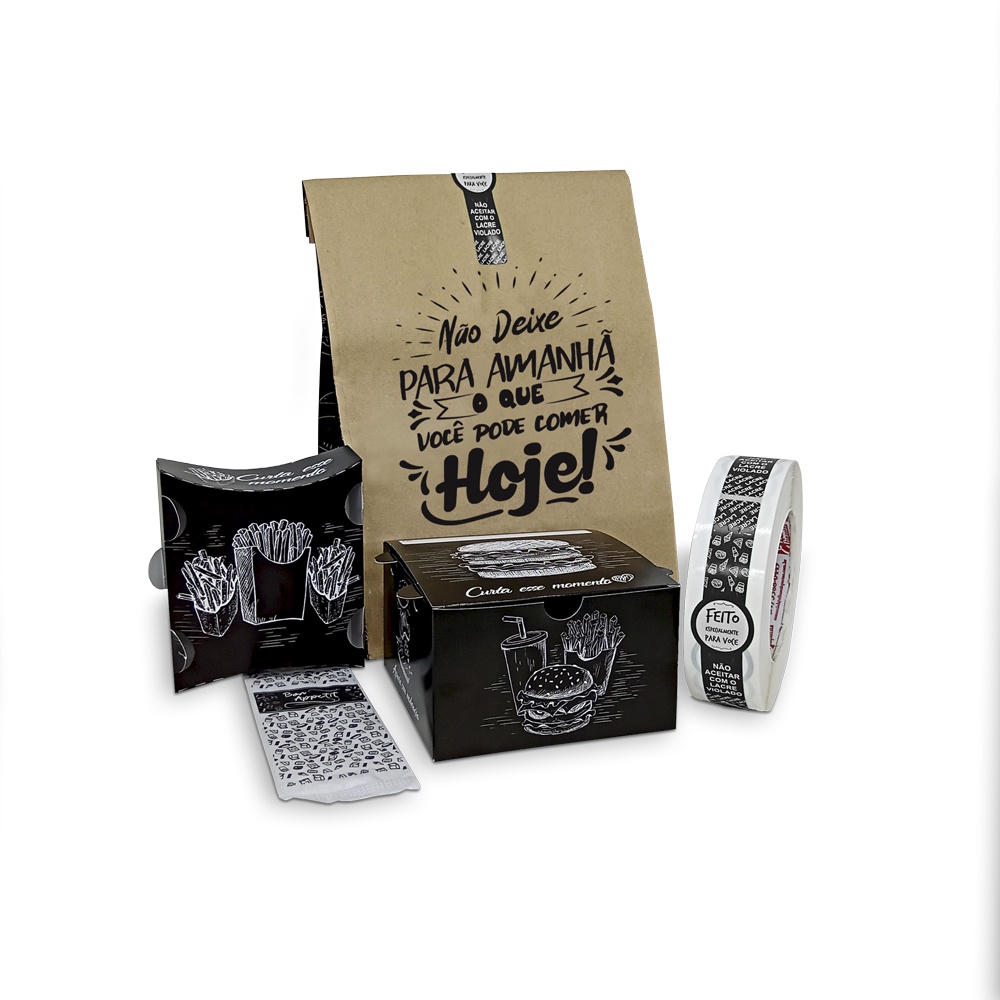 Kit Embalagens Delivery, Lanches e Hamburguer G - 100un cada em Oferta na Shopee