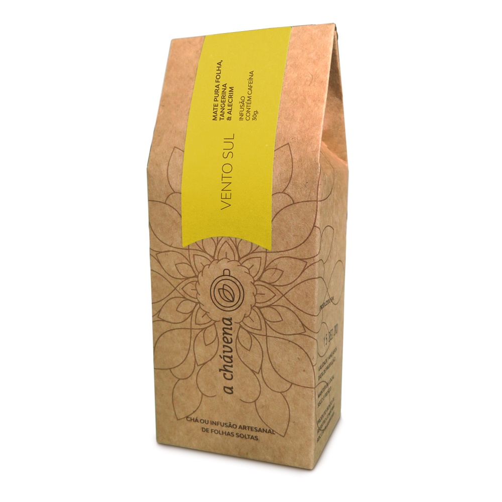 Mate verde com tangerina e alecrim | Blend de chá mate verde | Vento Sul - 30g