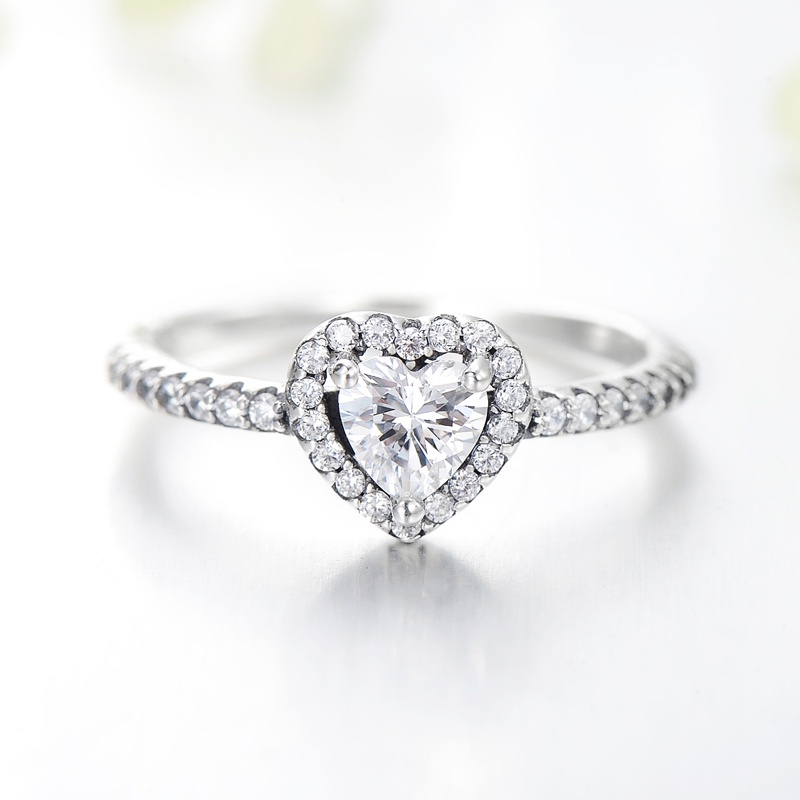 Modian Exquisite 925 Sterling Silver Vintage Hearts AAA Clear CZ Anéis Dedo Para Mulheres Declaração De Casamento De Luxo Bijoux — imagem 2 de 2