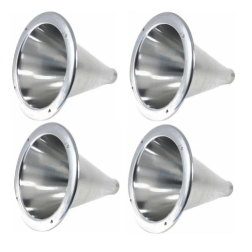 Kit 4 Cone Corneta De Alumínio Boca De Corneta D250 X Rosca em Oferta na Shopee