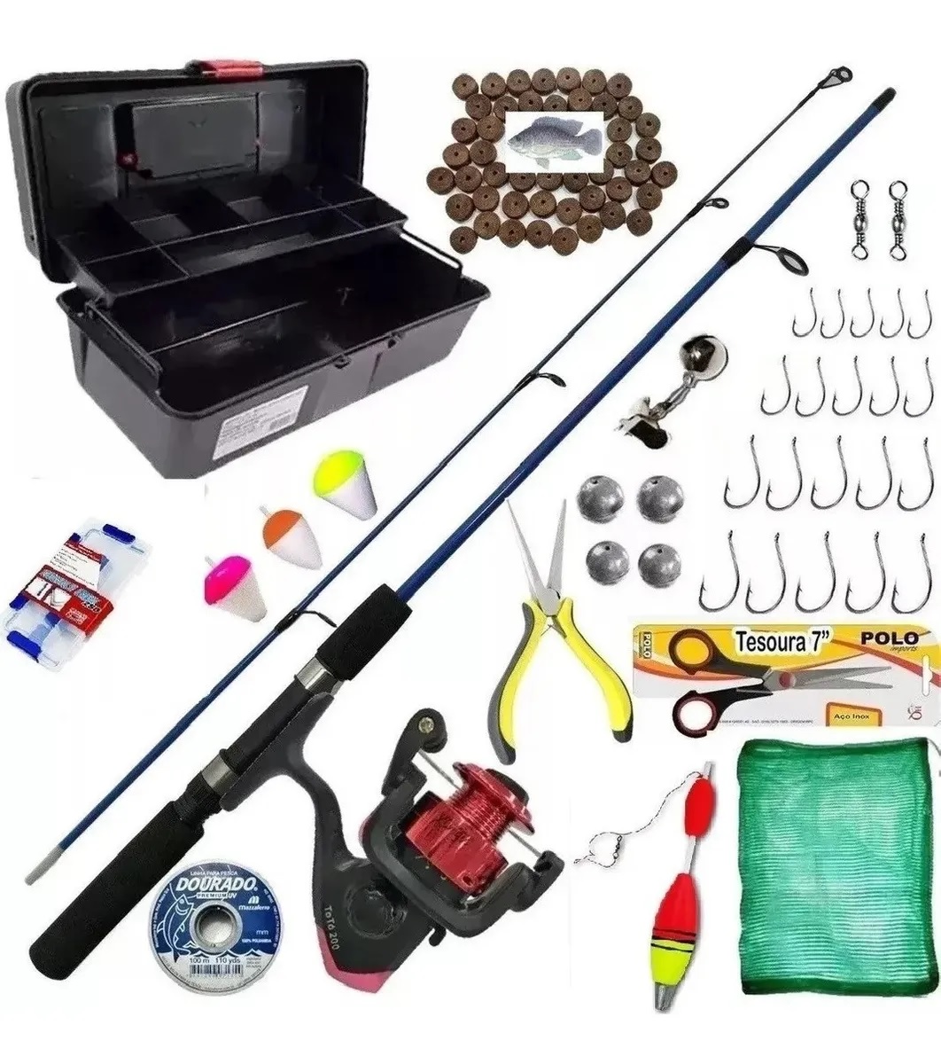Kit De Pesca Completo Vara 10 Kg Maleta Promoção Shopee Brasil