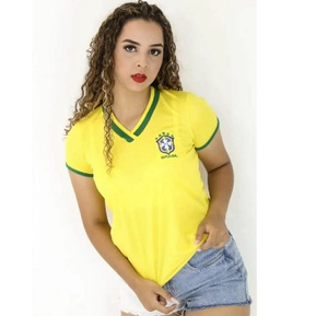2022 camisa do brasil De Futebol Feminina Versão Conceito Amarela tailandesa 1:1