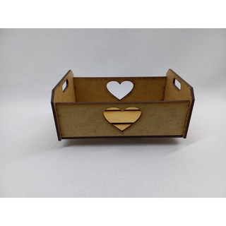 10 Caixotinhos De Feira em MDF - Coração - Presentes - Datas Especiais - Medidas 19 cm comprimento x 13 cm largura x 8 cm altura