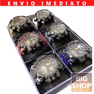 6 Relogio Masculino Atacado Masculino Digital Revenda + 6 Caixa Acrílica Digital Shock