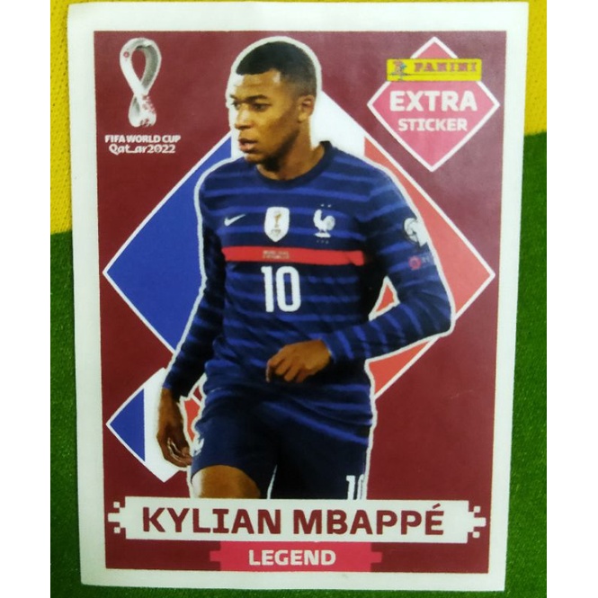 Figurinha Extra do Kylian Mbappé Ouro Legend da Copa do Mundo do Qatar 2022  - Item de Coleção Original Panini
