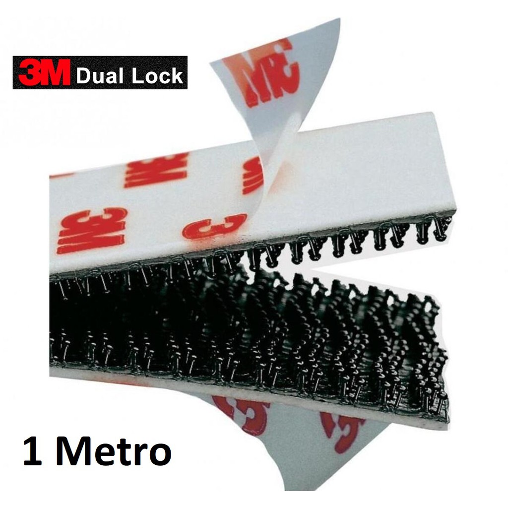 Fita Fecho Reposicionavel Adesiva 3M Dual Lock 1 Metro