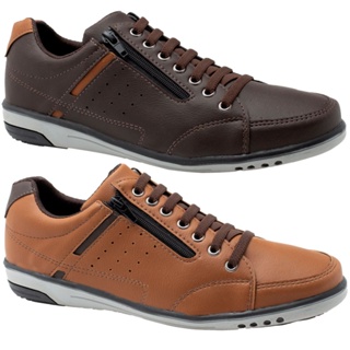 Kit 2 Dois Pares Sapatenis Ziper E Cadarço Casual Preço Bom 750 A2 em Oferta na Shopee