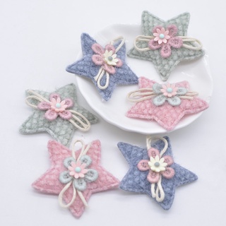 10 Pcs 45mm Kawaii Estrela de Pelúcia Applique Para Roupas DIY Chapéu Headwear Patches Costura Acessórios Decoração