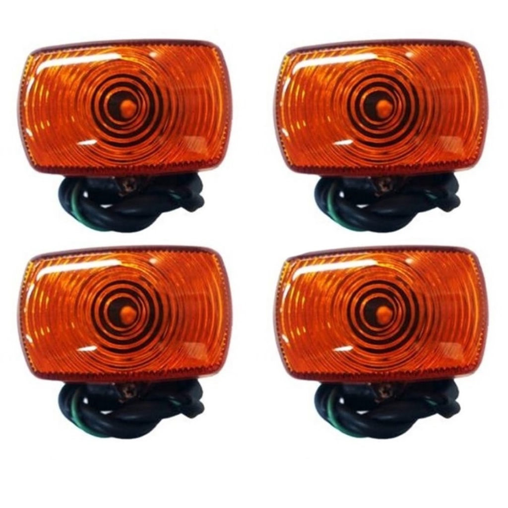 Pisca moto Honda Xr 200/Xlr 125 /Bros /Xr 250 Tornado Pop 100 -Laranja-Cristal-Fume KIT 4 PÇS