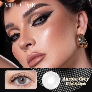 Milk Creek Lentes De Contato Para Uso Diário/Maquiagem/Festa Com Grau Aurora Marrom Cinza Natural