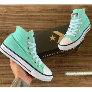 Tenis all star verde agua best sale cano alto