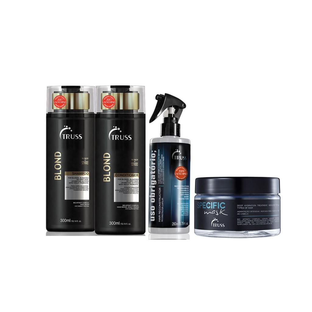 Truss Blond Shampoo e Condicionador e Máscara Specific e Uso Obrigatório