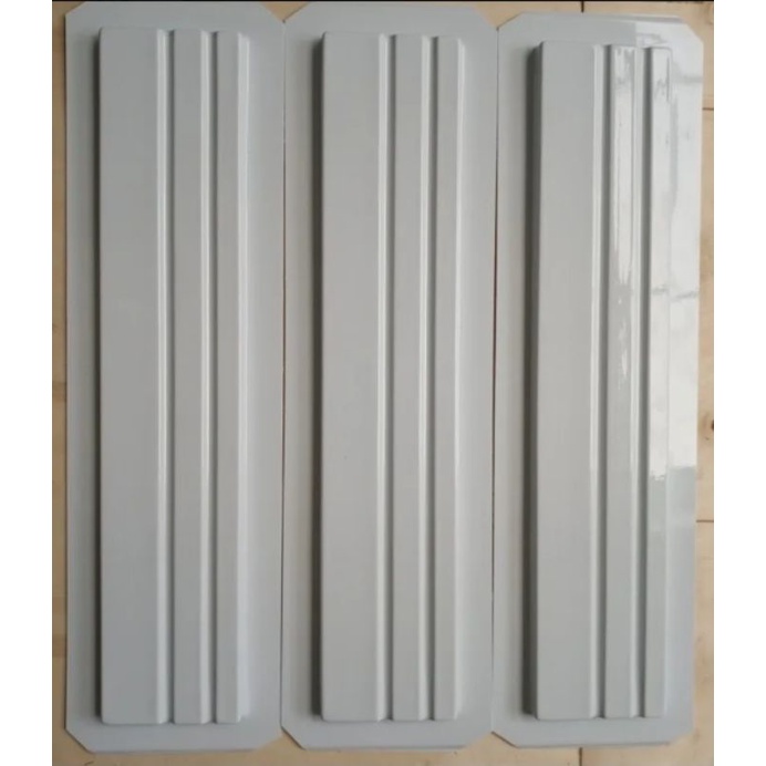 kit 3 Molde Forma ABS Rodapé Dois Frisos Risco 50x10cm Gesso