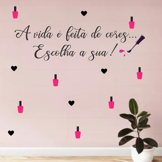 Adesivo De Parede Manicure Esmaltes Decoração Studio Espaço Nails Designer