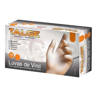 Luva de Vinil Sem Pó C/ 100 unidades Talge