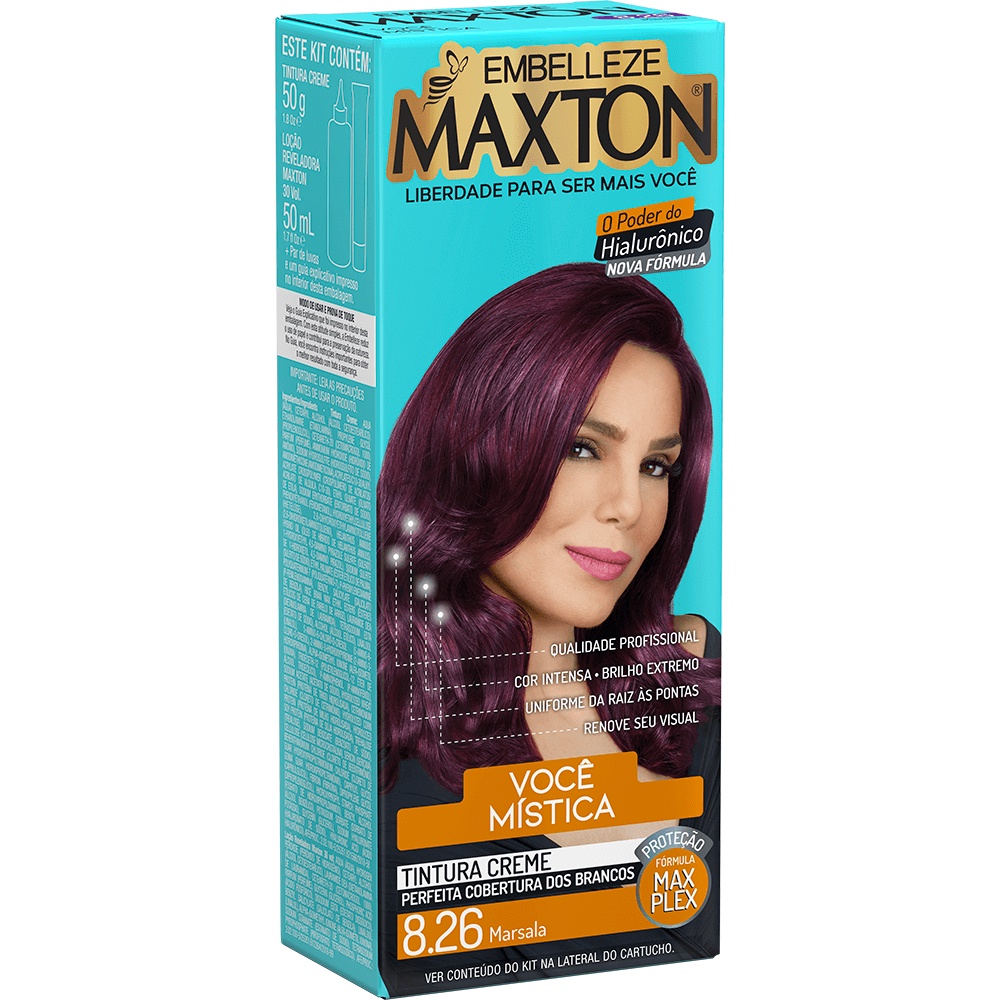 Tinta de Cabelo Maxton Você Mística Marsala 8.26 em Oferta na Shopee