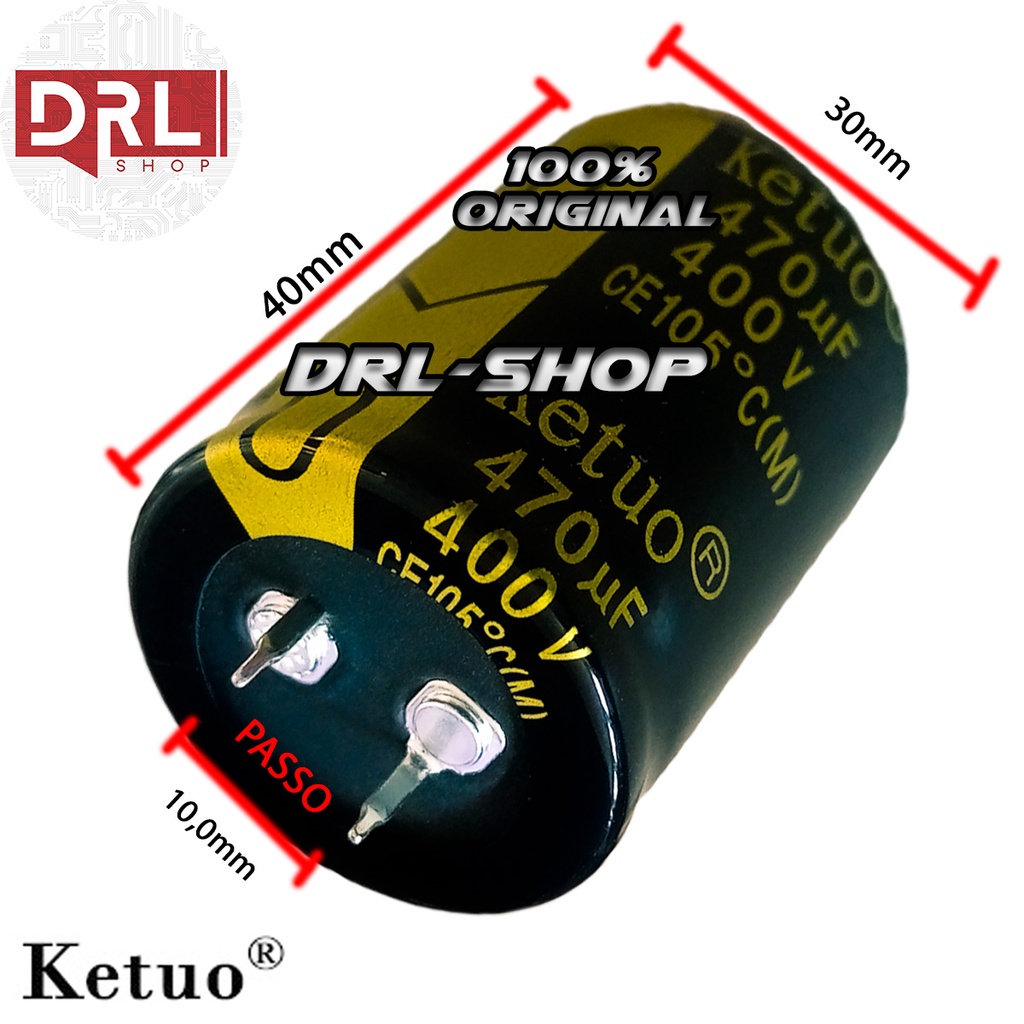 Capacitor Eletrolitico 470uf 400v SNAP 105°C Original Ketuo em Oferta na Shopee